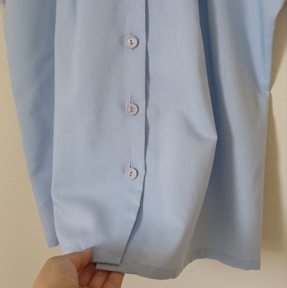 Blair Vintage Baby Blue Short Sleeve Top Women Size 12 - Picture 4 of 7